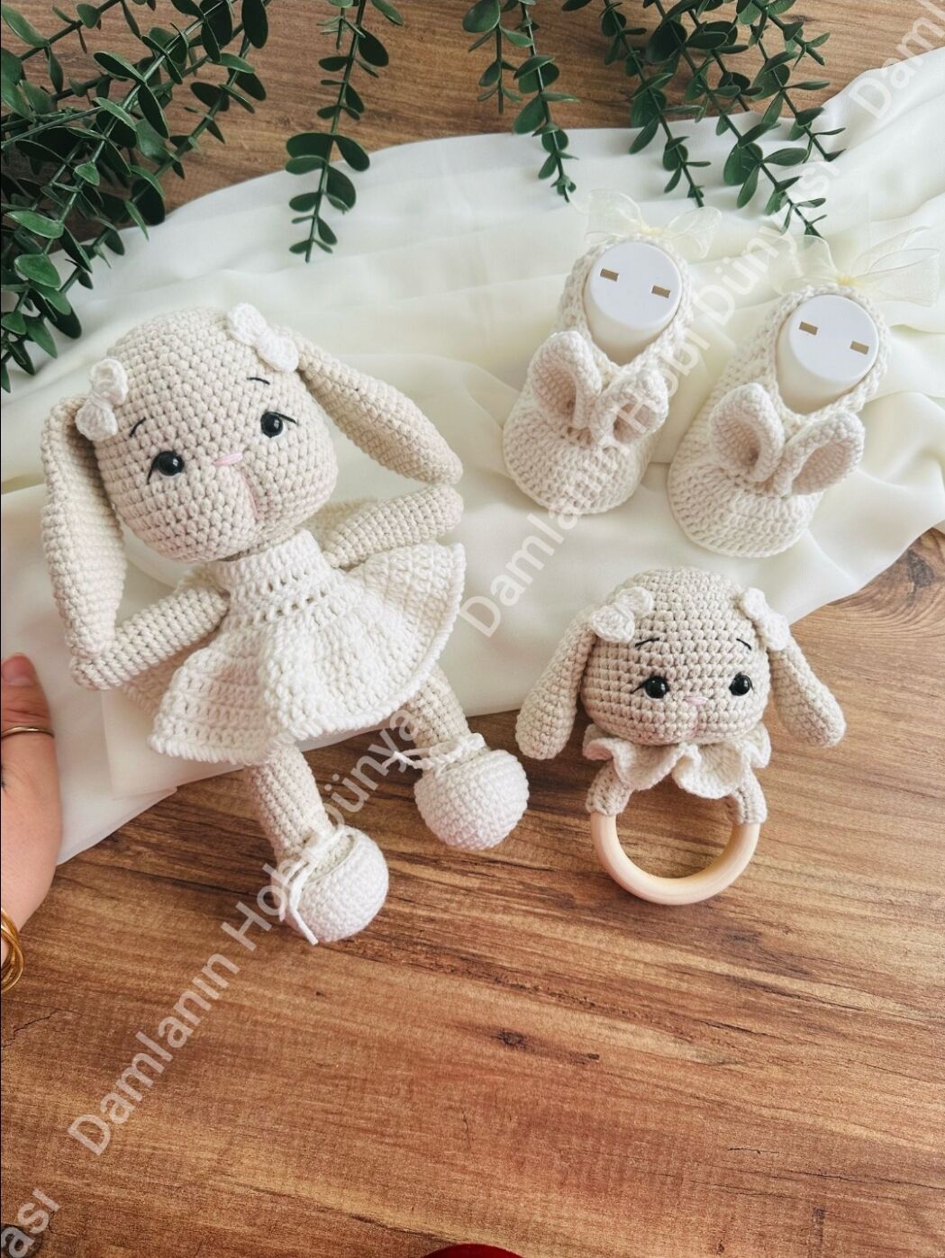 3'lu lili tavsan set