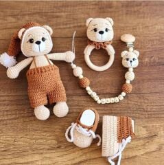 4'lü tulumlu ayıcık set